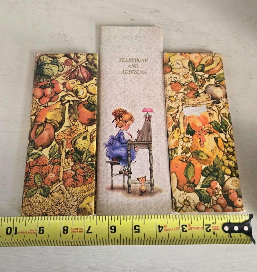 vintage telephone address book, Houshold Planner,, distinctive Sarah Kay artwork