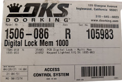 DKS Doorking 1506-086 Access Control System – includes digital, lighted keypad