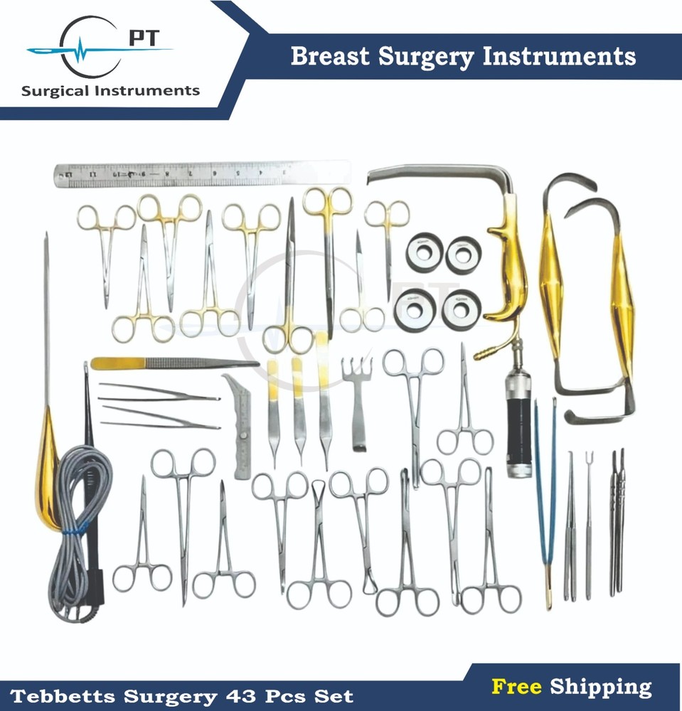 Tebbetts Breast Surgery Set 43 Pcs Plastic Surgery Surgical Kit Premium Quality