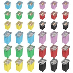 36 Pcs Jcase Box Shaped Fuse Assortment Kit (20A, 30A, 40A, 50A, 60A, 80A)