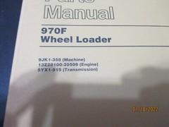 CAT CATERPILLAR 970F WHEEL LOADER PARTS MANUAL S/N 9JK 358 MACHINE 3306 ENGINE
