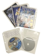 200 White CD/DVD Half Sheet Storage Binder Filing Sleeve & Booklet **1-3 DAYS