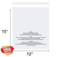 WEPOLY 12×15″ Poly Bags 200 Count
