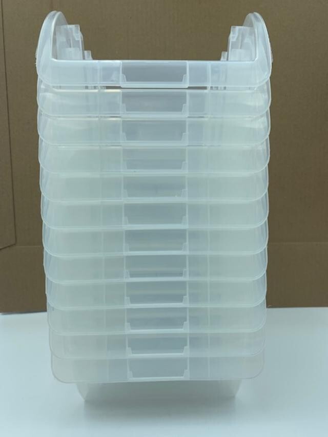 12- Store House Large Clear Stacking Bins 12-3/4″ L x 8-1/4″W x 6″H Storage Tool
