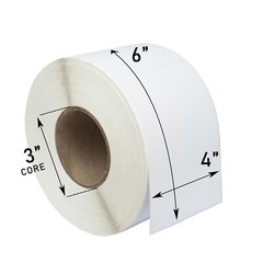 ZEBRA 4×6 (4″ x 6″) Direct Thermal Labels – 3″ Inch Core – (1) Roll of 1000