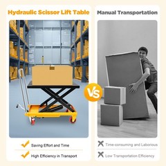 226.8kg/500lbs Hydraulic Scissor Lift Table Handling Transport Lifting Platform