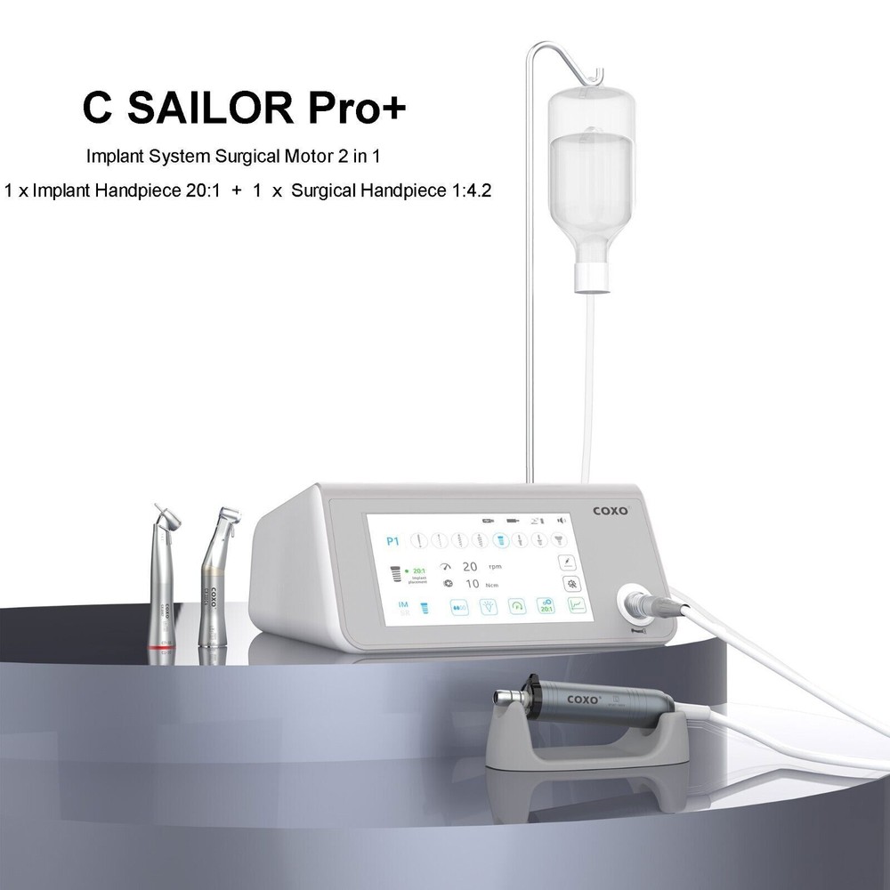 COXO C Sailor Pro+ Dental Implant System Surgical Motor with 2Pcs LED Handpiece