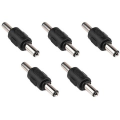 5-Pack 2.1mm x 5.5mm Male to Male DC Barrel Power Coupler Plug Adapter