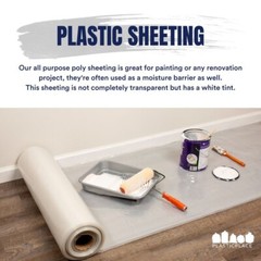 Plasticplace Extra Heavy Clear Plastic Sheeting, 6 Mil, 1 Roll / case