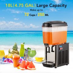 4.8 Gal Commercial Drink Dispenser,Slushy Machine Beverage Cooler for Restaurant