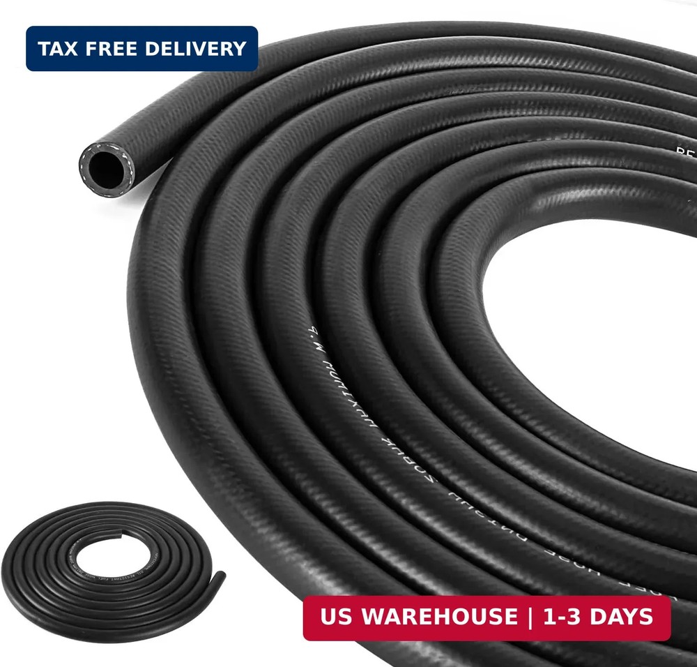 1/2 Inch (12mm) ID Fuel Line Hose 20FT NBR Rubber Push Lock Hose High Pressure 3
