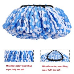 4 Pack Mop Replace Heads Compatible for OCeda, Spin 4 Count (Pack of 1), Blue