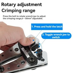 Heavy Duty Cable Lug Crimper AWG 10-1/0 Wire Terminal Crimping Tool 15 inch