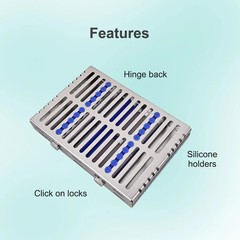 Dental Autoclavable Sterilization Cassette Rack Box Tray for 5/10/20 Instrument