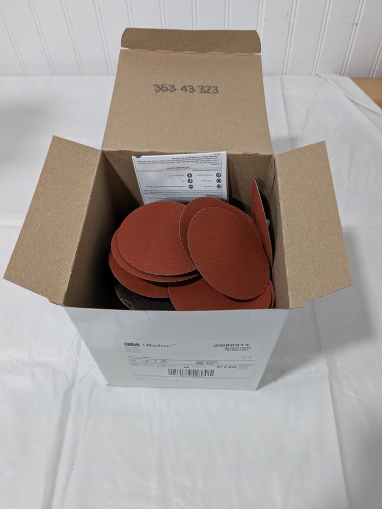 3M Quick-Change Disc: Roloc TR, 3″ Dia, 120 Grit Box of 50 7000000557