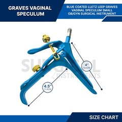 LLETZ LEEP Graves Vaginal Speculum Gynecology Surgical Blue Coated Small German