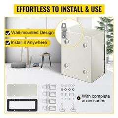 Steel Electrical Enclosure 10″x8″x6″, IP66 & NEMA 4X Rated, Galv Backplate