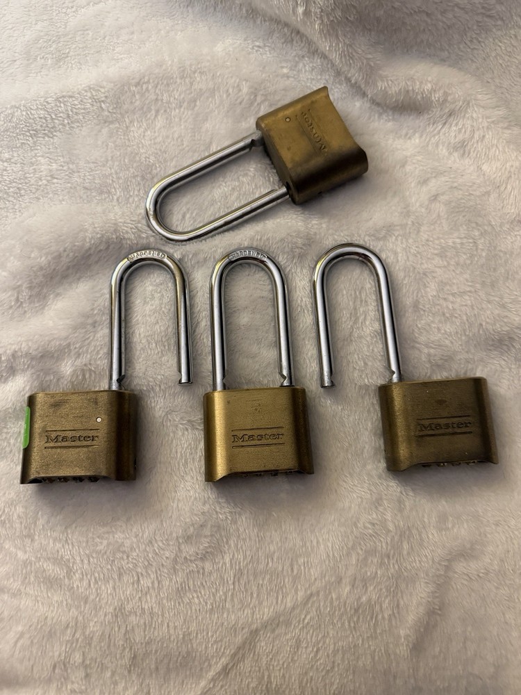 MasterLock Resettable Combination Brass Padlock 2-1/4in LONG Shackle