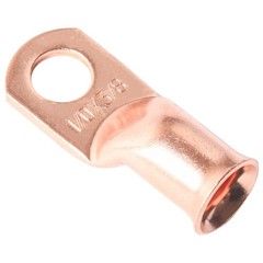 4 AWG Gauge Copper Lugs w/ BLACK & RED Heat Shrink End Ring Terminals Wire 20pcs