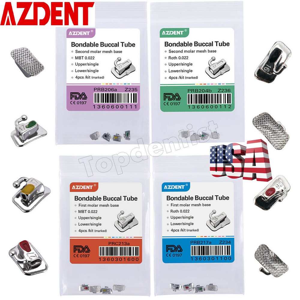 Tubos bucales adheribles para ortodoncia dental MBT/Roth 022 1er molar no-conv