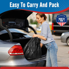 1000 Count Black Plastic Grocery Bags 12″ x 6.5″ x 21″, T-shirt, Trash, Take Out