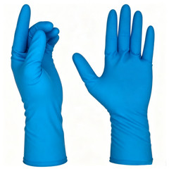 Heavy Duty 14mil Latex Gloves 12″ Long Cuff Powder Free Industrial Blue Diamond