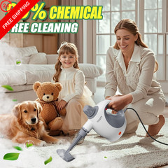 Multi-Surface Handheld Pressurized Steam Cleaner with 13 PCS LARGE, White