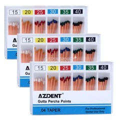 AZDENT Dental Endodontic Gutta Percha Points 0.04 Taper 15-40# 60pcs/pack