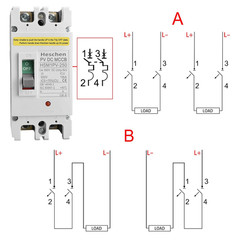 DC550V Solar PV MCCB Circuit Breaker 2 Pole 200A Thermal Magnetic 10KA