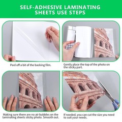 100 Pcs Matte Self Adhesive Laminating Sheets, 8.4 x 12.2 Inches Matte…