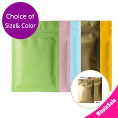 Multi-Color & Size Matte Finish Foil Mylar Double-Sided Zip Lock Pouch Bag M