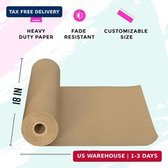 Bryco Goods Jumbo Kraft Paper Roll – Brown – 18″ x 2100″ (175′) – USA Made – Sui