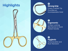 Towel Clamp 10pcs Backhaus Forceps Gold Plated 3.5″ Surgical instruments ARTMAN