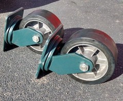 [2] COLSON CASTORS 4″x10″Wheels 12-1/2″ Height 47 lbs each NOS See pics details.