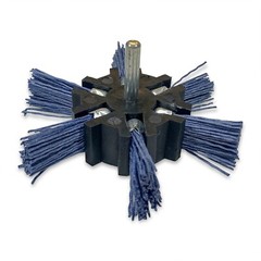 4″ Nylon Flap Brush 1/4″ Shank Medium Coarse 3 Pack Blue Drill Brush Wheel