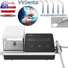 Dental Ultrasonic Piezo Scaler Scaling 10 Tip Fit EMS LED Handpiece 600ml Bottle