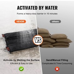 VEVOR Flood Barriers, Water Activated Dam Bags 8-Pack – 16.4ft x 6in each