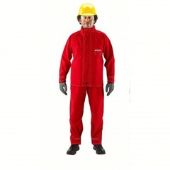 Ansell 66-660 Lab Jacket, Polyester, Zipper, Red, XL