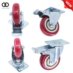4Pcs 4 Inches Caster Wheels Locking Casters with Brake Swivel Plate Castors