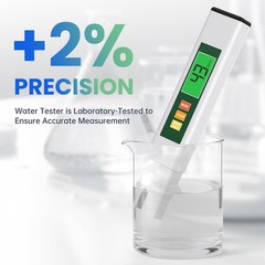 TDS Water Tester, 4 in 1 Meter Digital 6 inches, White & Green