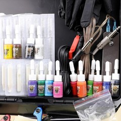 HAWINK Complete Tattoo Kit 4 Standard Machines Power Supply 14 Purple