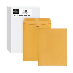 Quality Park 10″ x 13″ Clasp Envelopes, Heavy 32 lb Brown Kraft, Gummed Flap,…