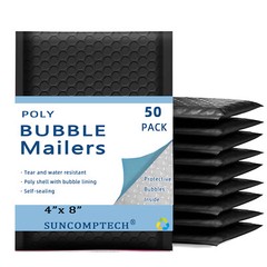 #000 4×8 (4×7) Poly Bubble Padded Envelopes Mailers Shipping Bags BLACK 50 PCS