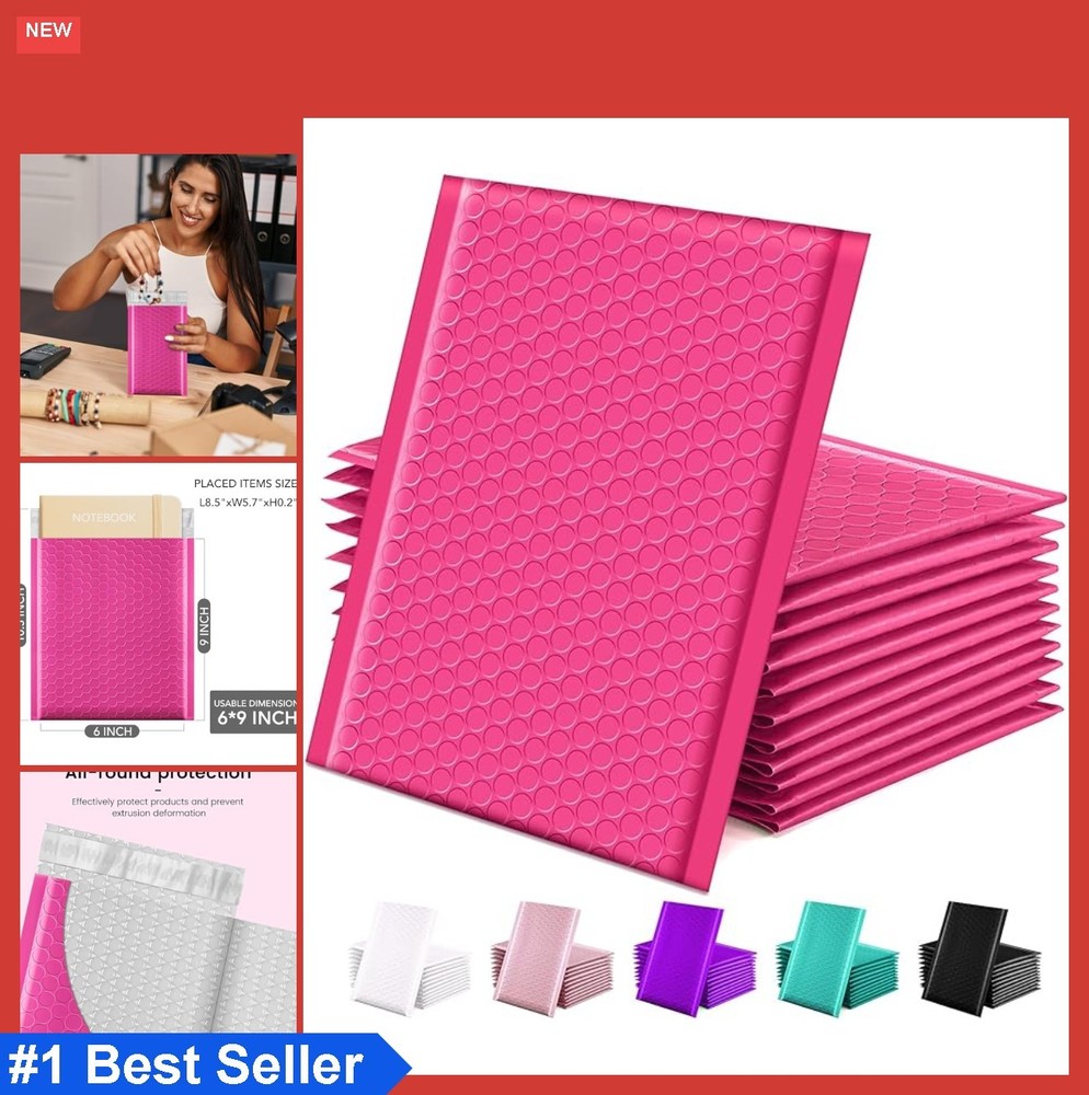 Bubble Mailers 6×10 Inches 25 Pack Padded Envelopes Self Seal Pink Shipping Bags