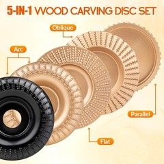 71878 5PCS Wood Carving Disc Set for 4-Inch to 4 1/2-Inch Grinders