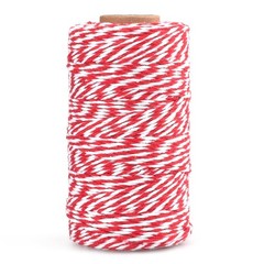 jijAcraft Red and White Twine, 2MM Cotton Bakers 2 mm x 100 m,