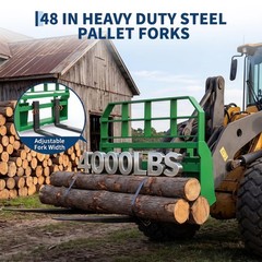 4000Lb 46″ Skid Steer Pallet Fork Frame with 48″ Fork Blades for Tractors Loader