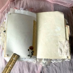 Handmade Shabby Chic Layered Junk Journal – Romantic Floral Scrapbook Diary Book