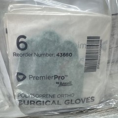Premier Pro PI ORTHO Surgical Gloves Ansell *20 Pair* Size: 6 *See Date*