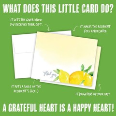 Koko Paper Co Lemon Thank You Cards | 25 Flat small, Yellow, Green, White